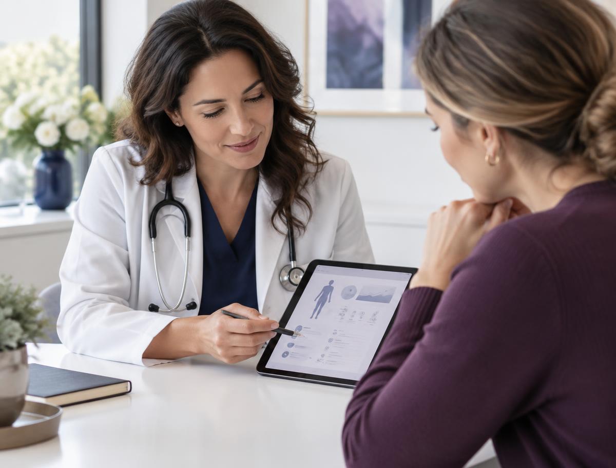 Medical provider reviewing a personalized plan with a patient